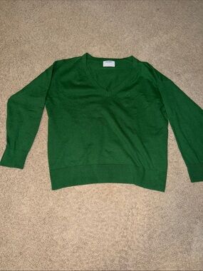 Old Navy Green V-Neck Pullover Sweater